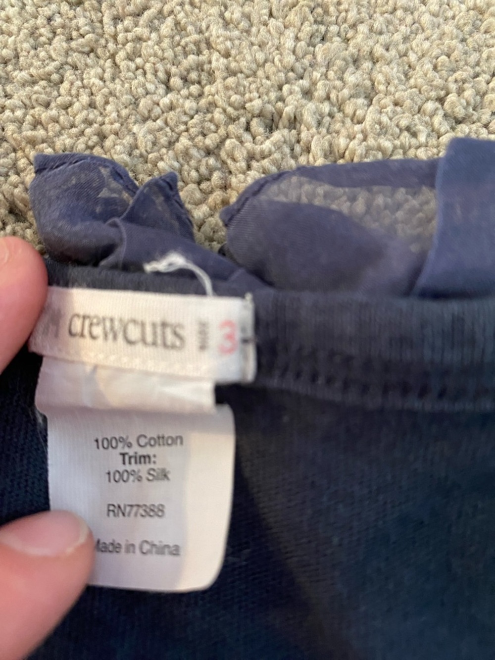 Crewcuts Navy Ruffle-Trim Button Cardigan - Picture 2 of 3